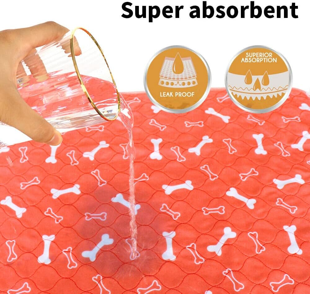 Pet Dog Cat Puppy Training Pee Reusable Pads Cushion Bed Absorbent Mat Washable,70X80Cm - Grey Bone image number 4