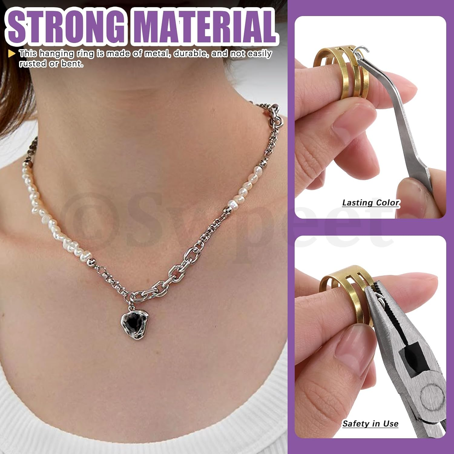 Swpeet 1403Pcs Mixed Size 4-10Mm Silver Open Jump Rings Kit with Tweezer, Jump Ring Pliers and Jump Ring Opener, round Ring Connectors for Jewelry Making Supplies and Necklace Repair