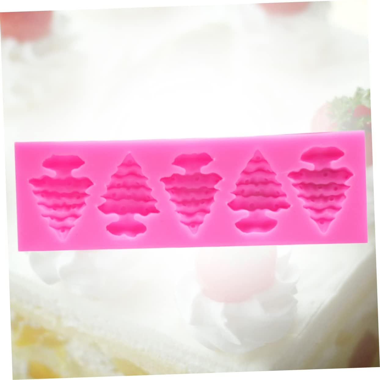UPKOCH 3Pcs Christmas Tree Silicone Molds Tree Shape Cake Decorating Tools Baking Mold for Cupcake Dessert Fondant DIY