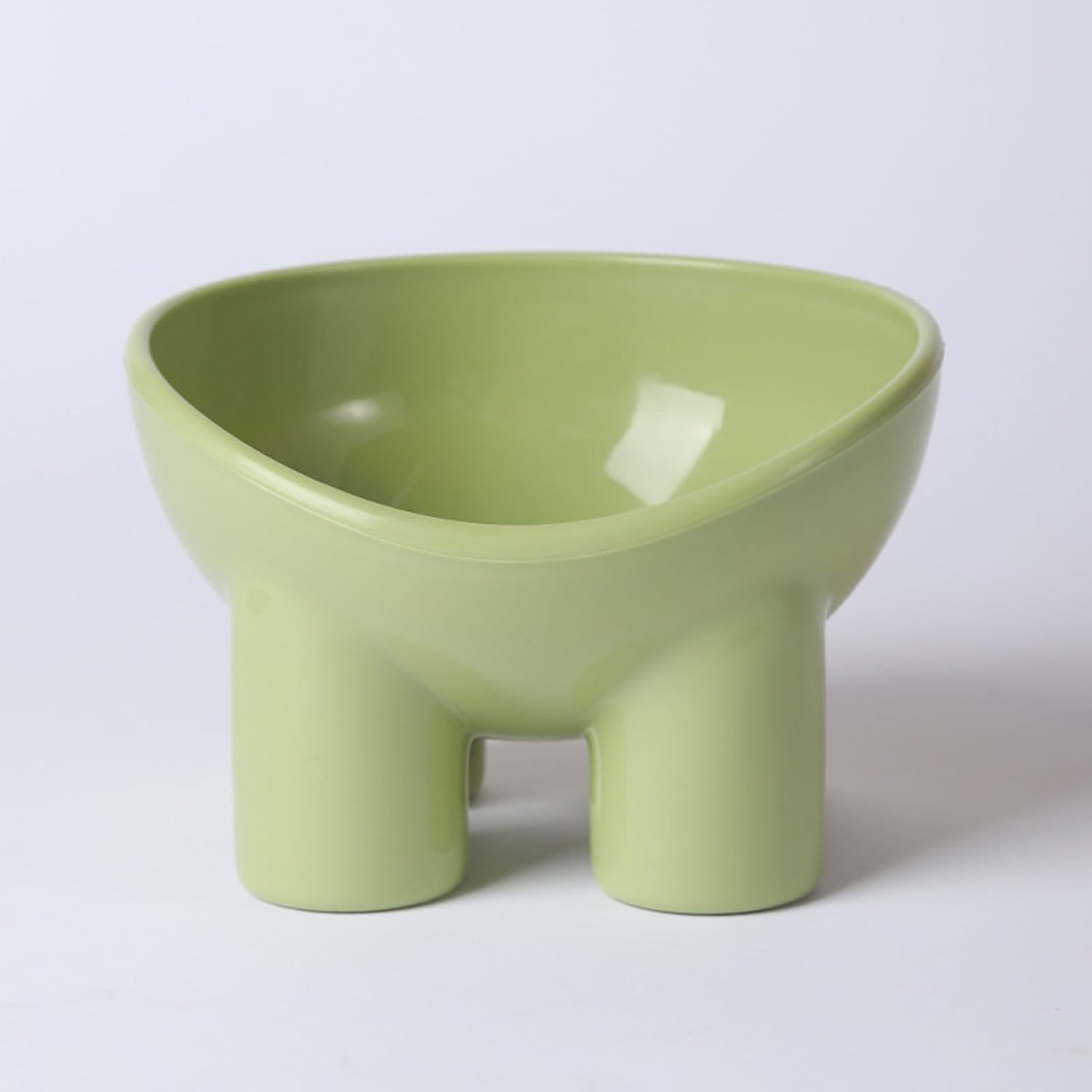 GDGZJJD Cat Bowl with Elephant Foot Base - Non-Slip Raised Plastic Pet Bowl Protects Your Pet'S Spine, Ideal for Cats, Puppies and Small Pets (Green) image number 3