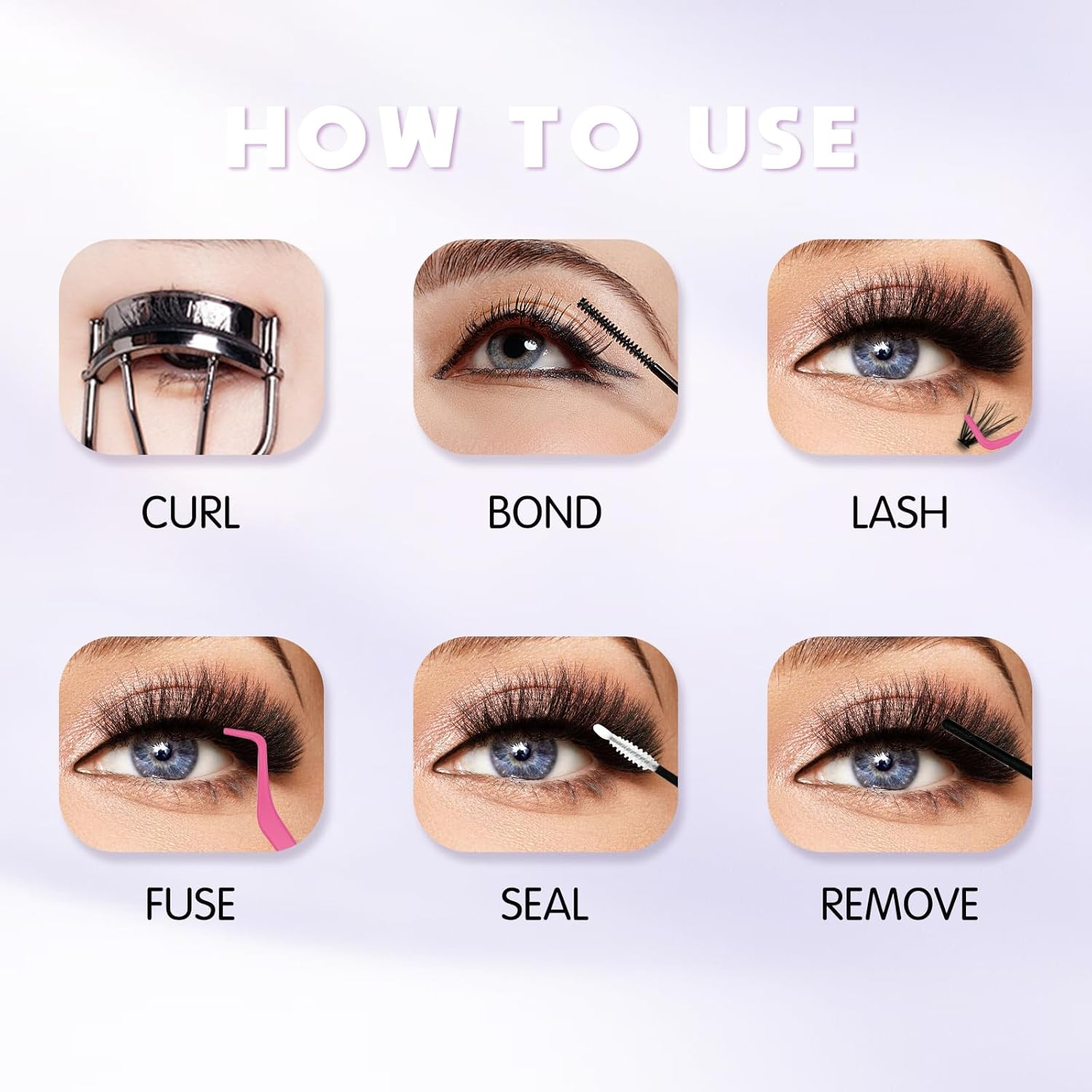 Lash Clusters Kit 280PCS 9-16MM 30D&40D Reusable Eyelash Extensions for Party Wedding Daily Use with Bond & Seal Glue, Tweezers Remover (Home Lash Kit) image number 4