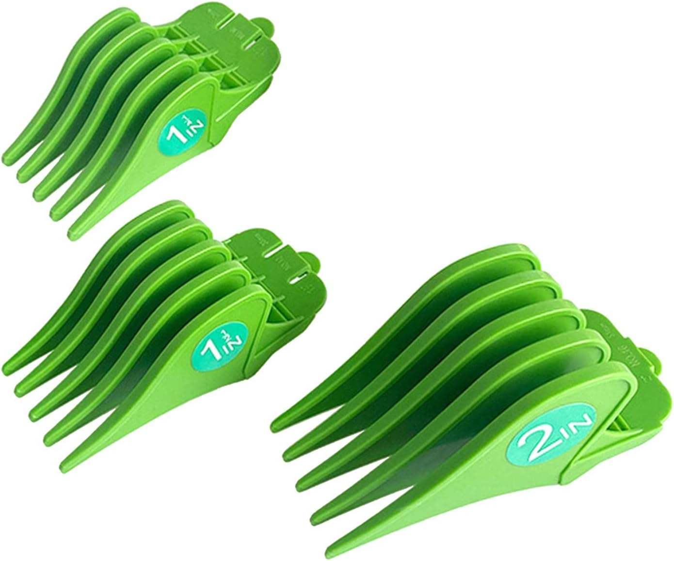 F Fityle 3Pcs/Set Professional Hair Clipper Limit Combs 32Mm 38Mm 51Mm Cutting Guard Hair Trimmers Attachment, Strong and Durable, Easy to Install. - Green - Black image number 5