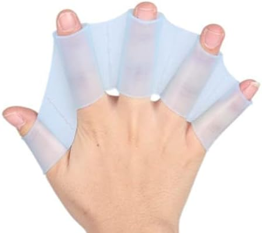 1 Pair Silicone Swimming Hand Webbed Silicone Swim Gear Fins Hand Webbed Flippers for Snorkeling image number 5