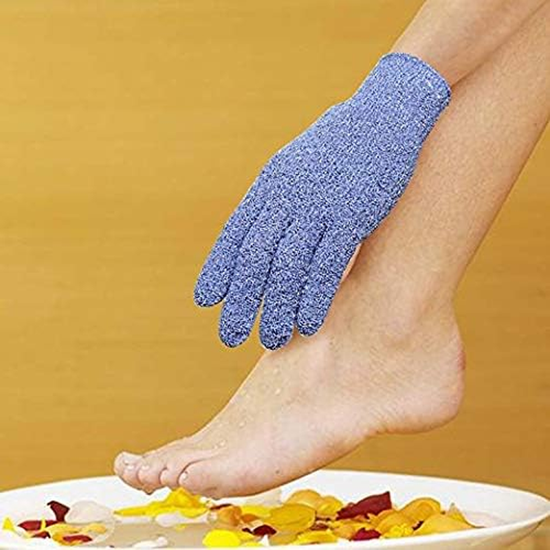 Evridwear Exfoliating Dual Texture Bath Gloves for Shower, Spa, Massage and Body Scrubs, Dead Skin Cell Remover, Gloves with Hanging Loop (2 Pairs Heavy) image number 4