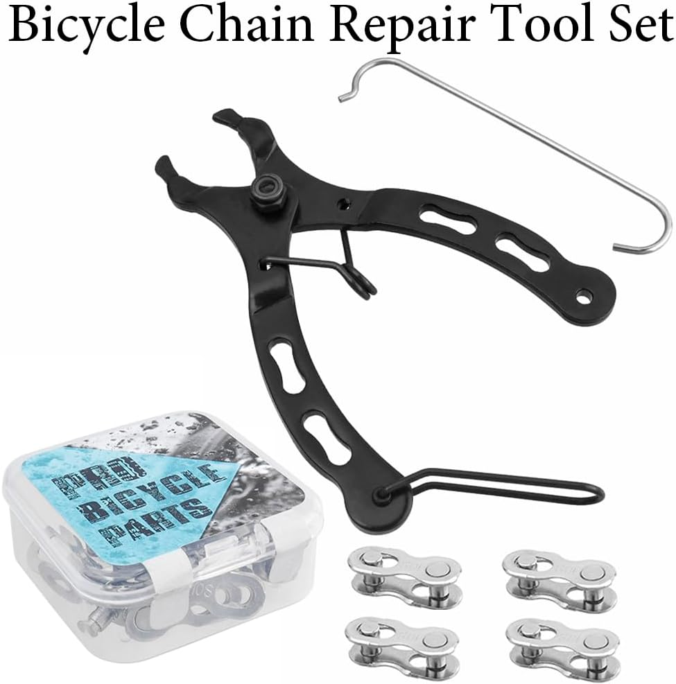 Yakamoz Bicycle Chain Repair Tool Set, 10Pairs Quick Reusable Bike Chain Master Link 10 Speed Chain Joint Connector with Bike Chain Plier for Speed Chains Repair Tool Kit image number 4
