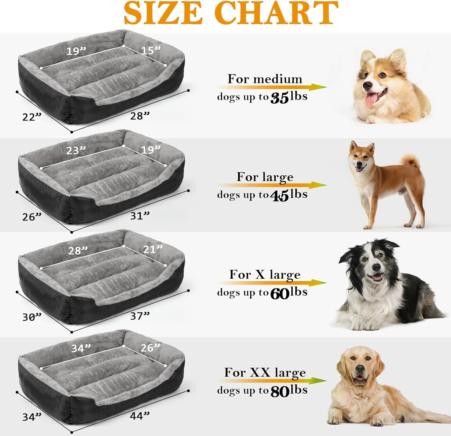 Dog Bed, Orthopedic Small Dog Bed with Sides, Washable Dog Beds for Small Dogs, Comfortable and Breathable Soft Cotton Small Dog Couch Pet Bed image number 5