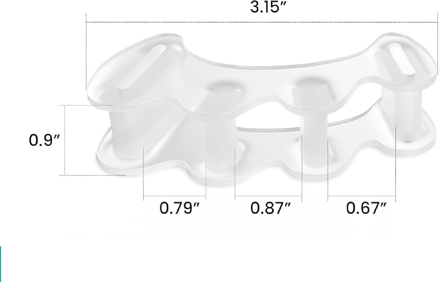 Toe Separators - Toe Spacers for Women Men, Relieve Feet Pain, Foot Alignment, Adjustable Toe Straighteners for Hammertoes (Transparent, 2 Pairs) image number 1