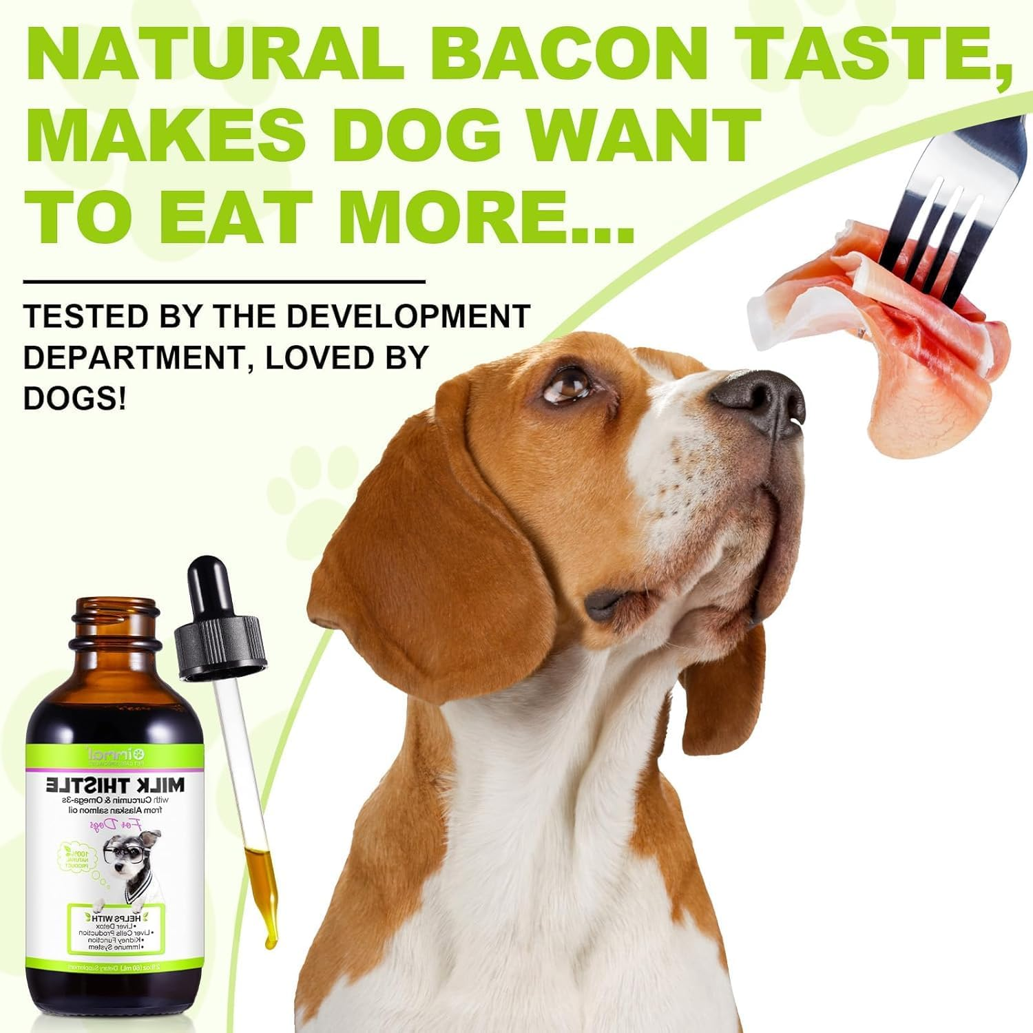 Milk Thistle for Dogs &ndash; Liver & Kidney Support Supplement with Curcumin, Salmon Oil, Omega-3 EPA & DHA &ndash; Organic Liquid Drops for Detox, Immune Health &ndash; 60Ml image number 1