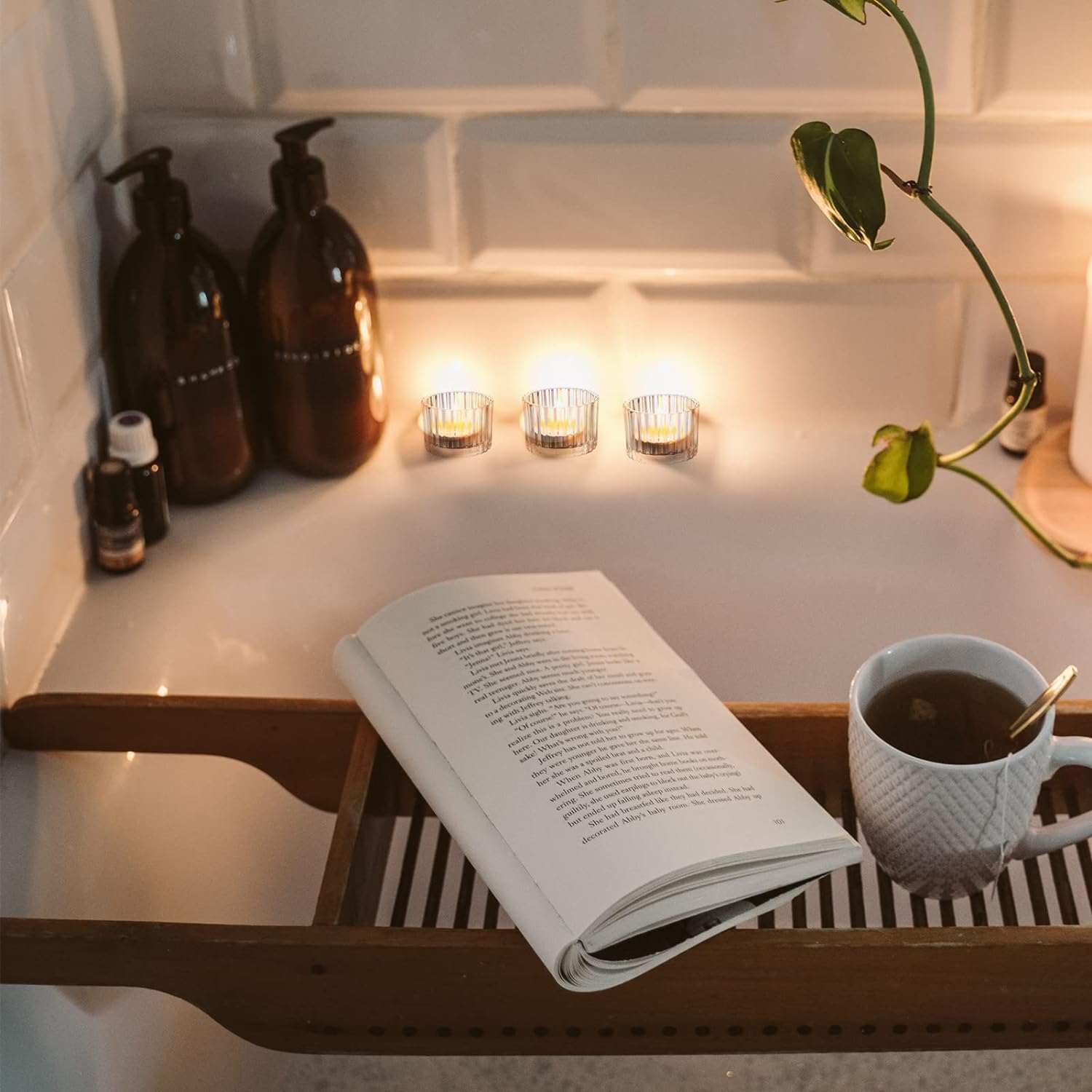 VOHO Tealight Candle Holder Set of 24, Glass Tea Lights Candle Holder for Birthday Decorations, Crystal Clear Candle Holders for Table Centerpiece(2 in X 1.4 In, Clear)