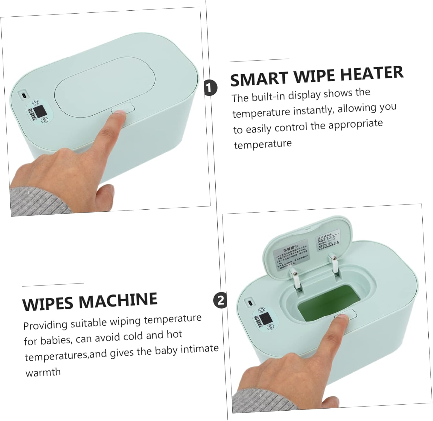 Zerodeko Usb Baby Wipes Warmer Portable Infant Wipe Heating Machine Blue Wet Tissue Warmer for Travel and Home Use image number 5