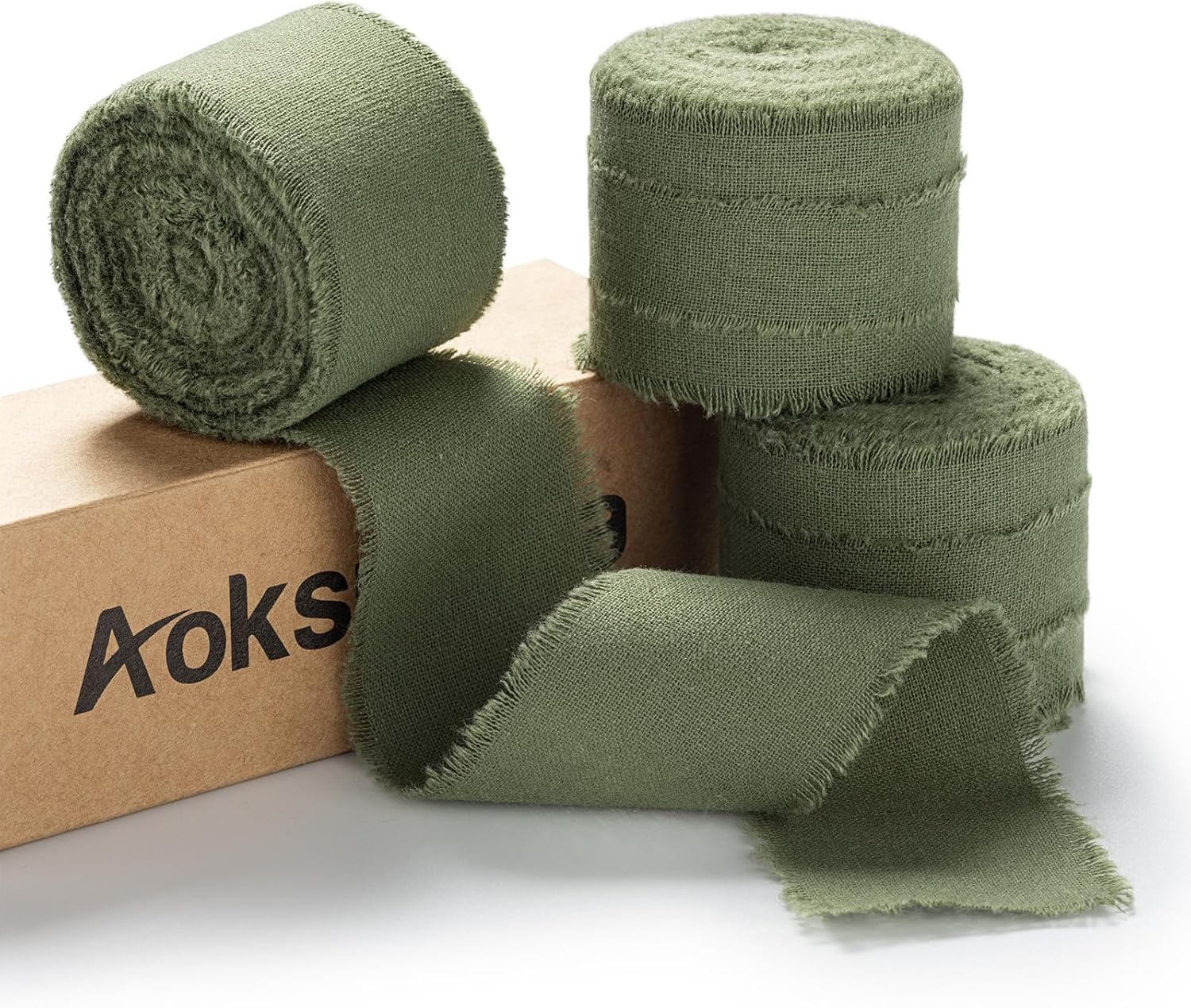 Blue Fringe Ribbon for Gift Wrapping Gift Ribbon Thick Fabric Ribbon Frayed Ribbon Cotton Gift Wrap Ribbon