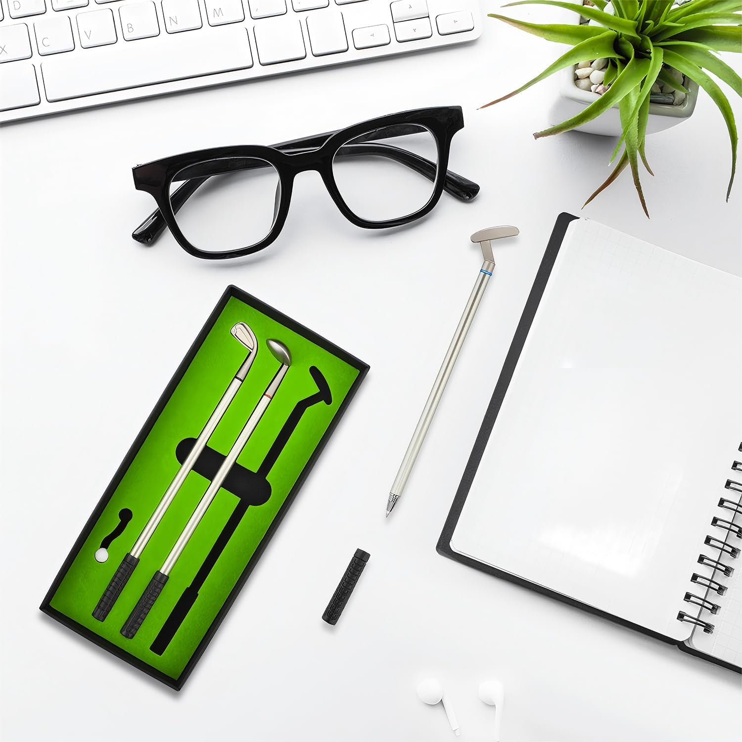 Golf Pen Desktop Games, Fun Mini Golf Set Includes Putting Green with Ball, Flag and 3 Golfs Club Pens Gifts for Golfers, Coworkers, Boss, Father, Boys, Trade Pen, Valentine'S Day image number 4