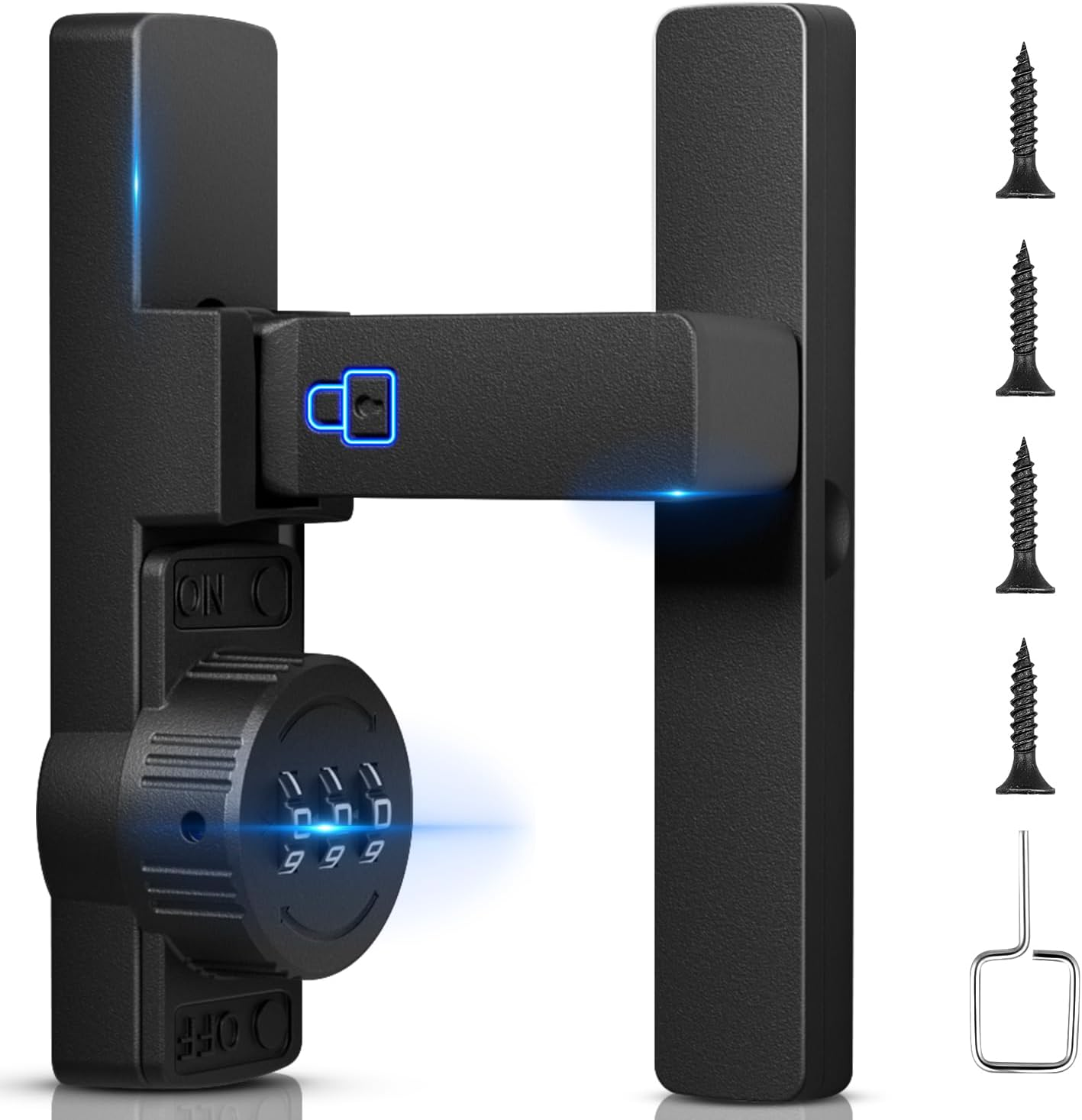 Barn Door Lock,Flip Latch Lock with Combination,90-180 Degree Sliding Door Lock,Cabinet 3-Digit Password Keyless,Gate Latches Hardware Barn Door Garage Shed Window (Barn Door Lock-180 Degrees) image number 3
