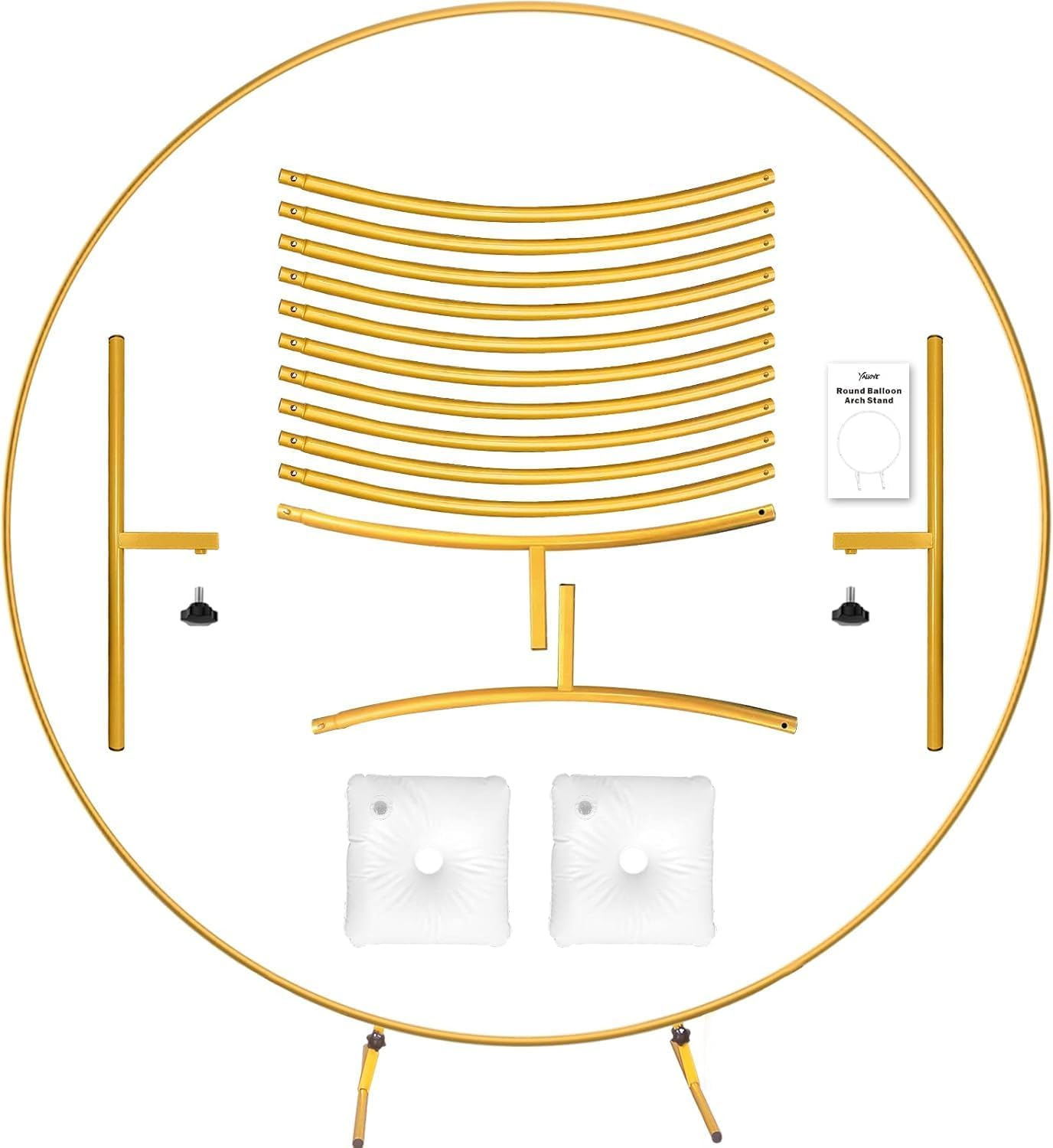 Premium round Balloon Arch Kit, 1.83 M Balloon Hoop Stand, Gold Metal Balloon Circle Frame, Big Size Backdrop Stand for Birthday, Wedding, Baby Shower, Grad Party Decoration image number 6