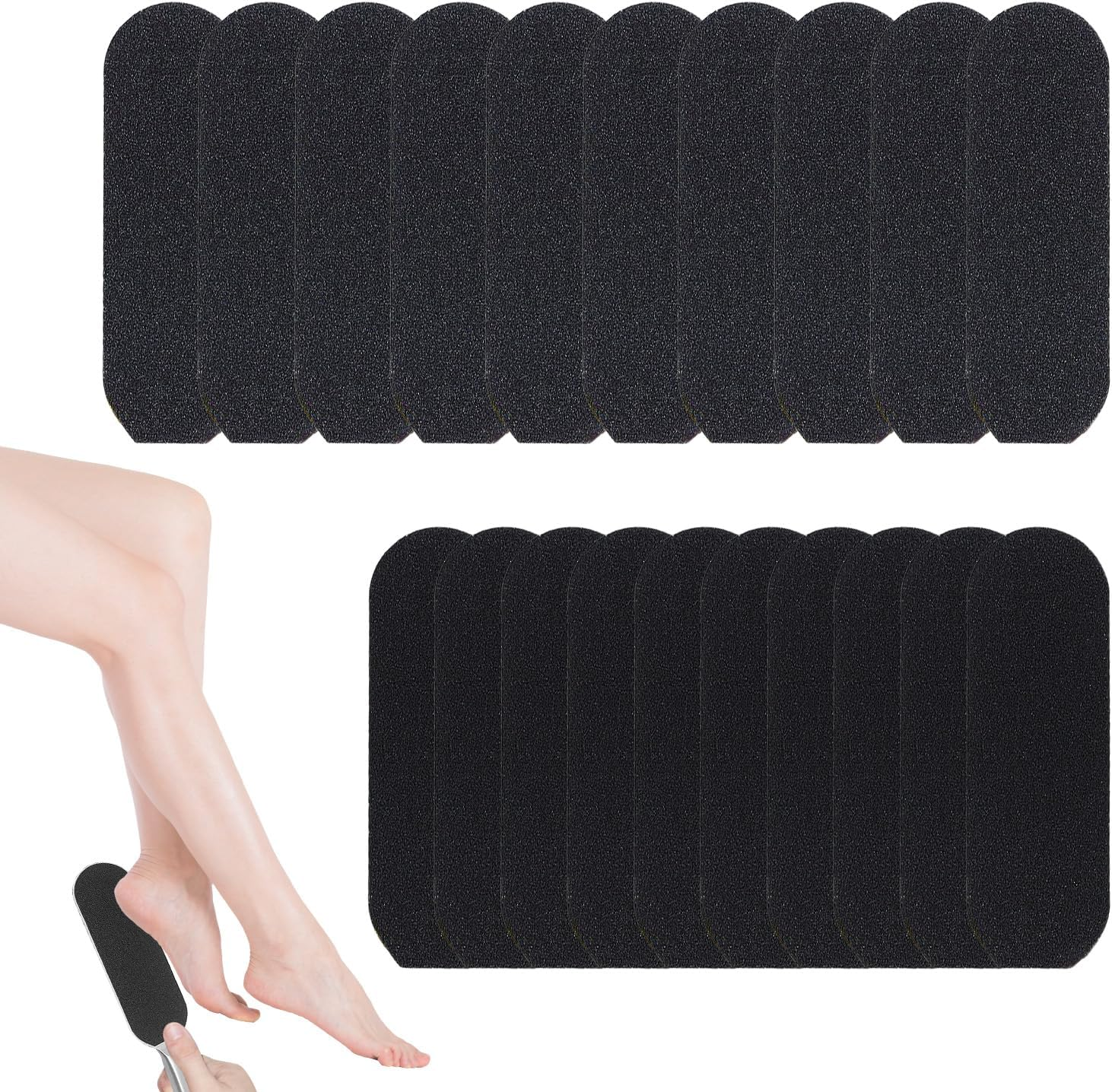 SYEYCW Pack of 50 Replacement Sandpaper Refill Pads, 100 + 180 Grit Replacement Pads, Foot Rasp Replacement Sandpaper, Self-Adhesive Foot Rasp, Replacement Pads for Pedicure File, for Dead Skin image number 4