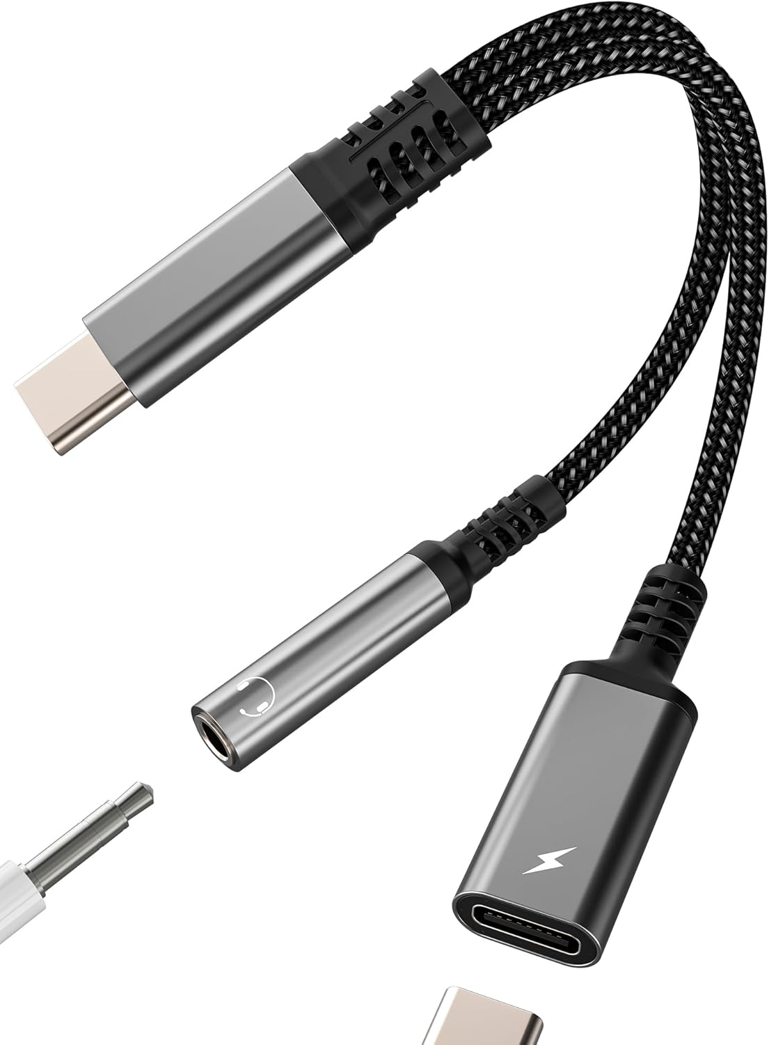 USB C to 3.5Mm Headphone Jack Adapter(2 in 1)Charging Port for Iphone 16 15 Pro Max Compatible with Samsung S24 S23 Type C AUX DAC Stereo Audio Cable Earphone Splitter for Apple Android Cord Converter image number 4