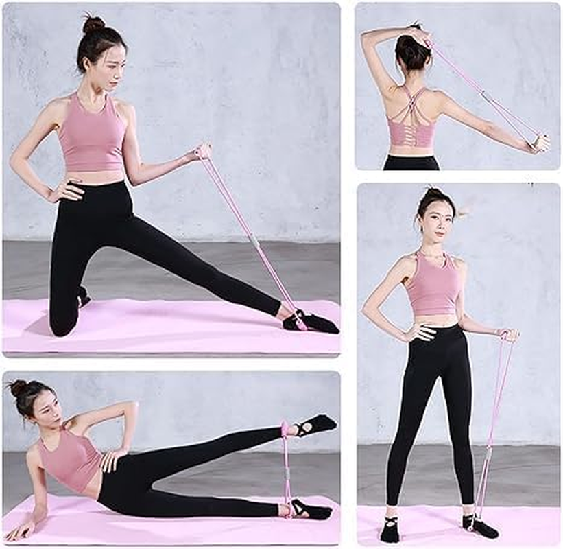 Figure 8 Resistance Band with Handle, 3Pcs Yoga Gym Fitness Pulling Ropes, Elastic Chest Expander with Non-Slip Grip, 8 Shaped Resistance Bands for Arms or Shoulders image number 4