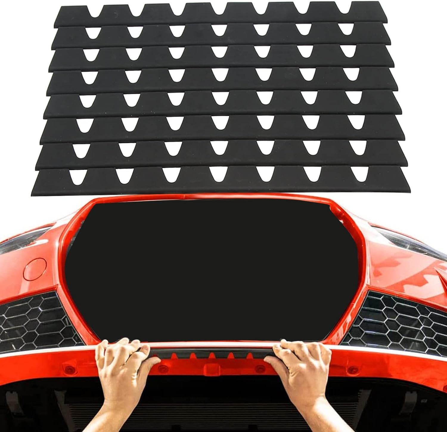 ZDETGU 8Pcs Front Bumper Scrape Guard Set Rubber Black Universal Bumper anti Scratch Protector Car Protector image number 3