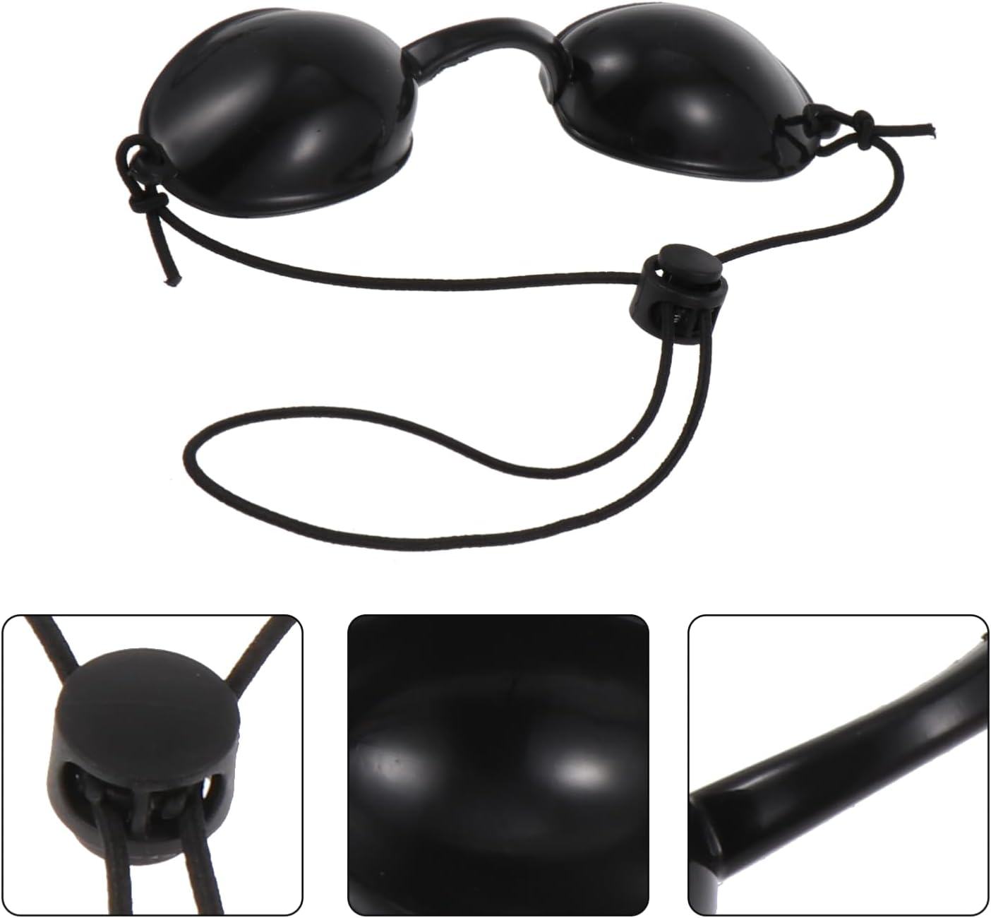 Baluue Tanning Goggles Eye Protection Glasses Flexible Tanning Eyeshields Eyeshields Individual Tanning Eye Protection Silicone Goggle for Men Women, Black