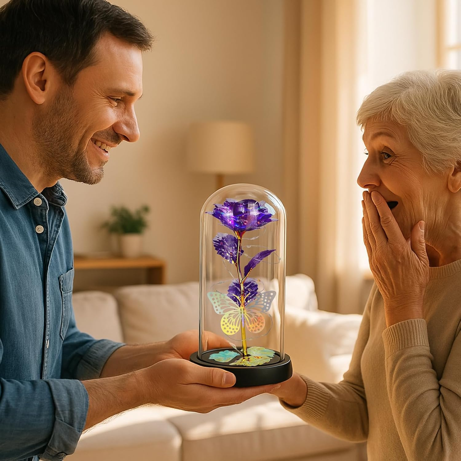 LIAN Rose Flower for Women, Forever Rose Flower Lamp, Mothers Day Flowers for Mom, Birthday Gifts Women, Rose Gifts. Valentine'S Day, Mother'S Day, Christmas, Anniversary, Birthday Gifts. image number 4