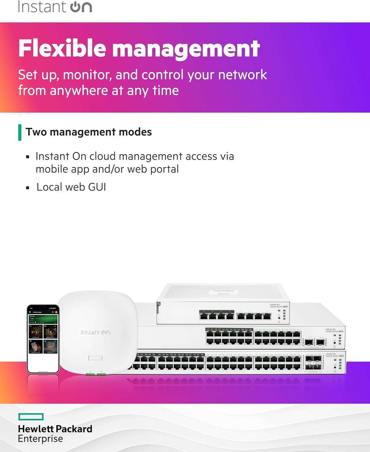 HPE Networking Instant on Switch Series 1830 8-Port Gb Smart-Managed Layer 2 Ethernet Switch with Poe | 8X 1G | 4X CL4 Poe (65W) | Fan-Less | AU Cord (JL811A#ABG) image number 5