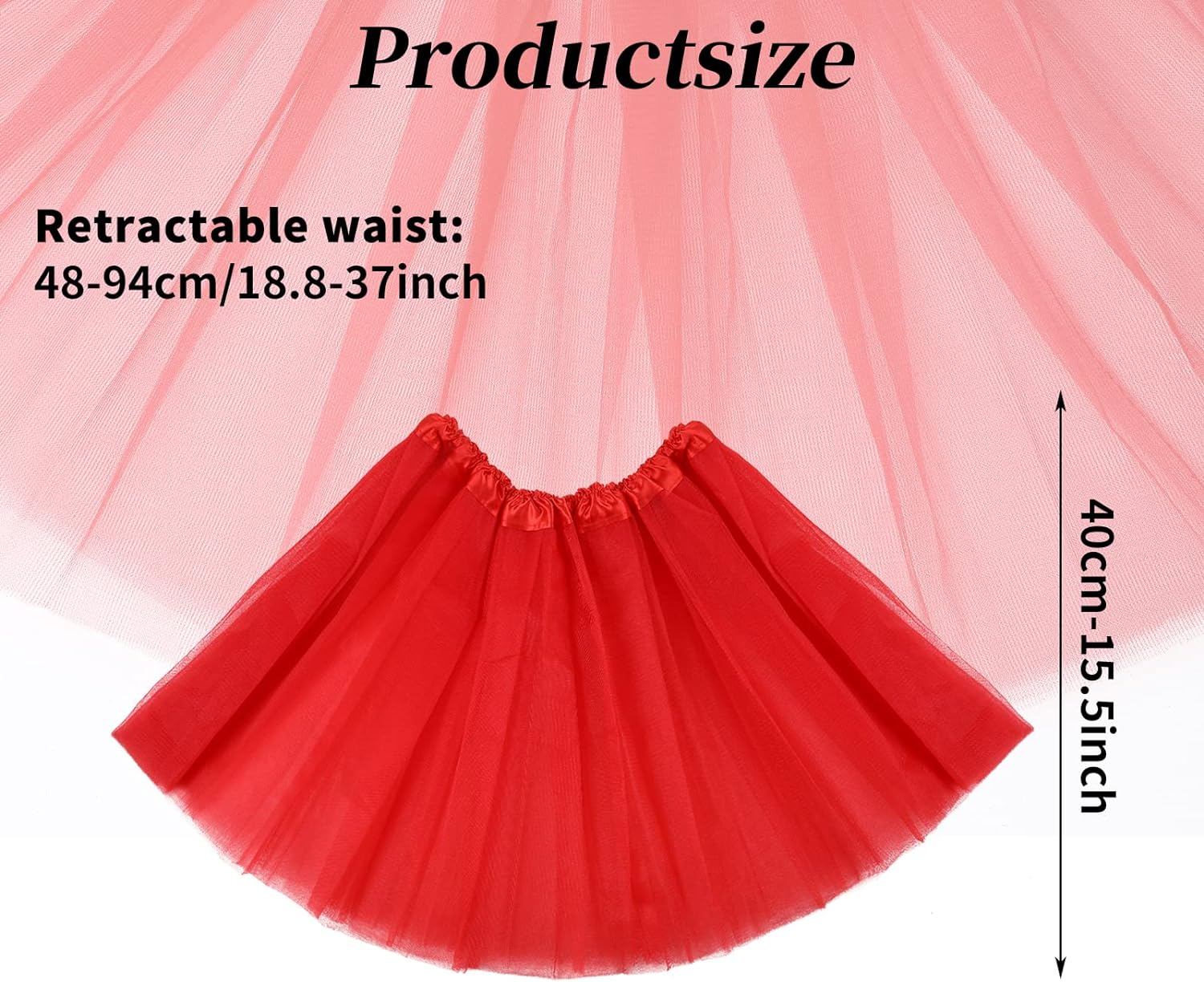 1 Pack Adult Tulle Tutu Skirt Women'S Vintage Tulle Bubble Tutu Skirt Prom Party Skirt Elastic 3 Layer for Women and Teens image number 3