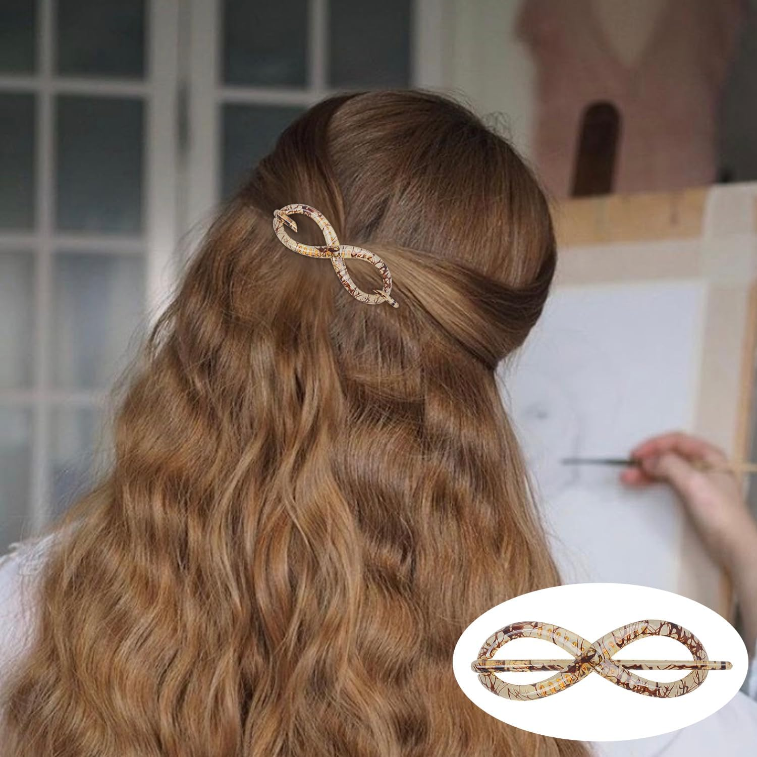 5 Pieces Hair Pins Hair Tools Vintage Hairpins Resin Bow Hairpins Women Hair Accessories Hair Accessories image number 1