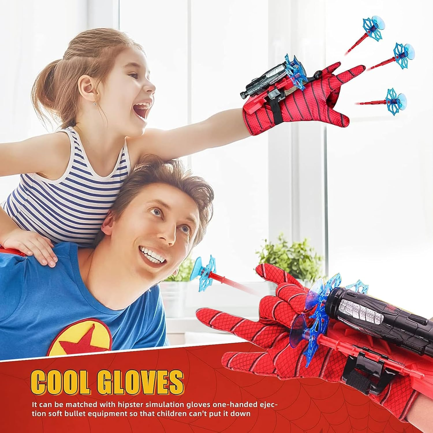 Set of 2 Spider Launcher Gloves, Spider Hero Gloves, Launcher Wrist Toy, Hero Launcher, Spider Gloves Spider Web Launcher, Super Spider Launch, Cosplay Glove Launcher image number 3