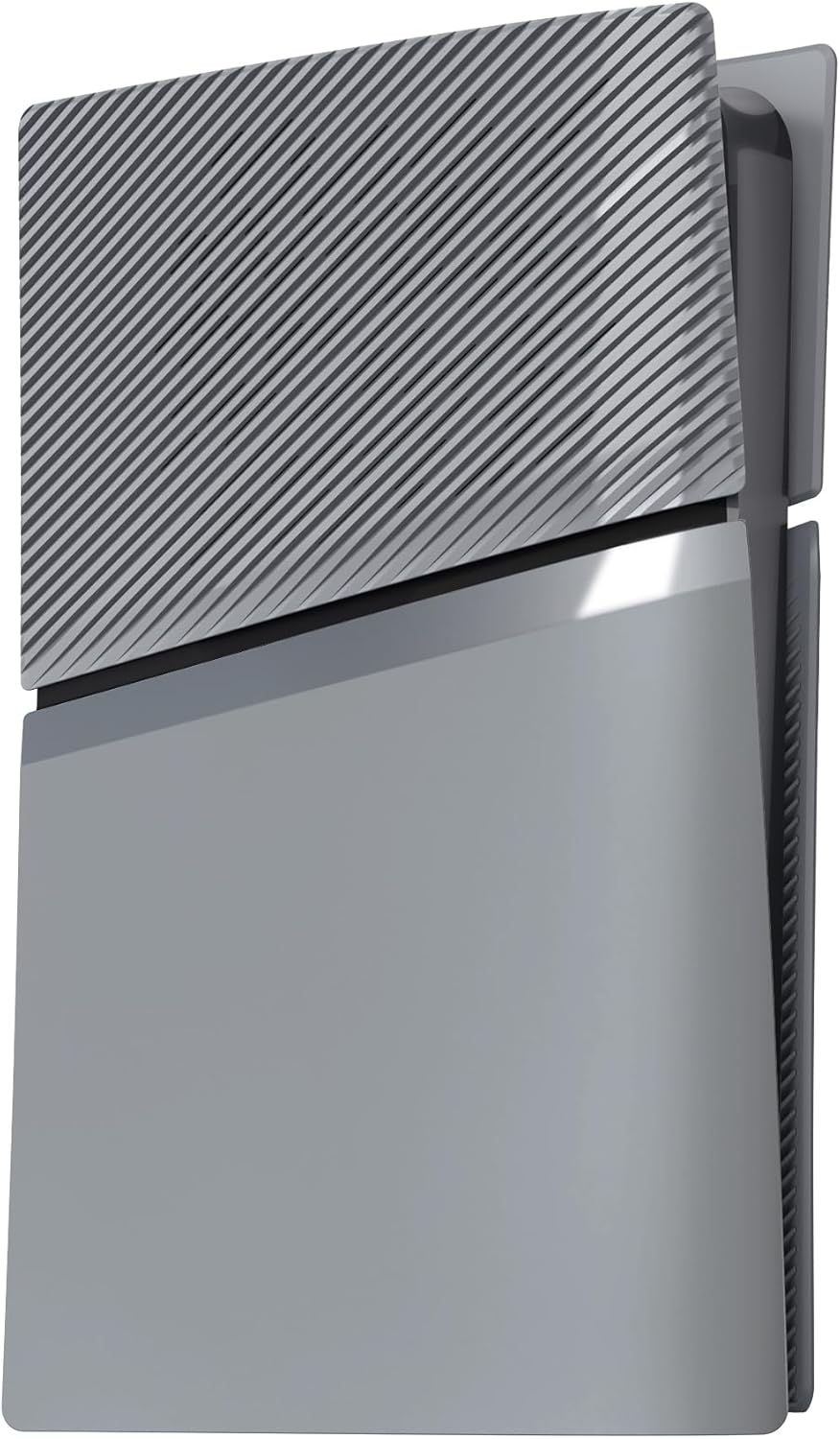 Extremerate Excover Console Replacement Top Bottom Cover Compatible with Ps5 Slim Disc Edition, Side Panel Faceplate Back Plate with Cooling Vent Shell Compatible with Ps5 Slim Disc - New Hope Gray image number 2