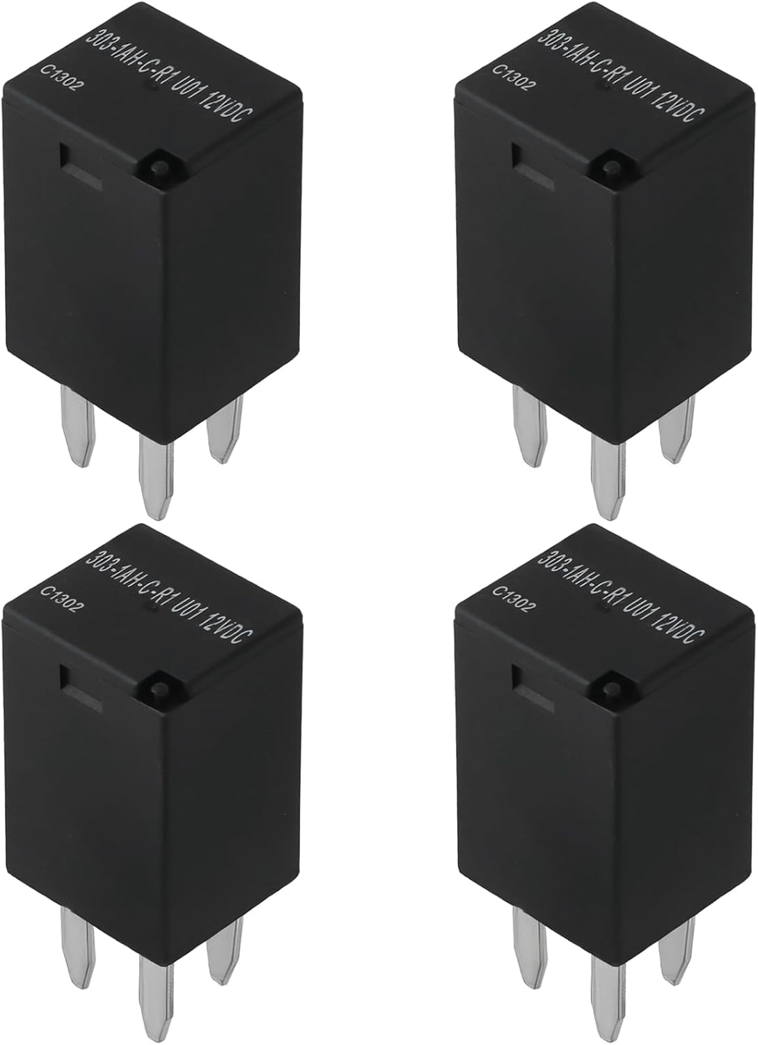 SING F LTD 4Pcs 303-1AH-C-R1-U01-12VDC 4 Pin Automotive Relays 12V 20A SPST Micro Relay for Automotive Electronics Industrial Control and Power Management