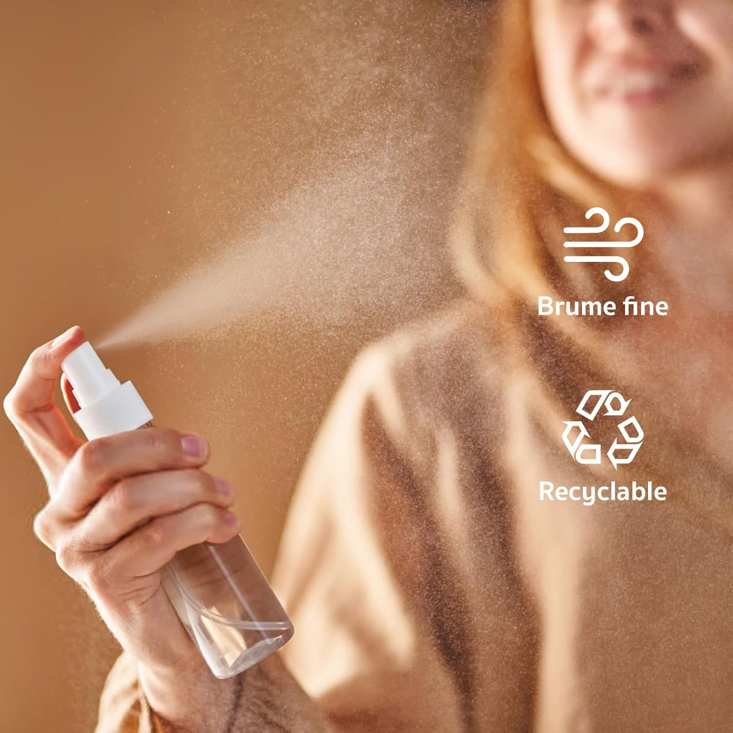 Pack of 10 Small Spray Bottles, 100 Ml, Atomiser Spray Bottles, Empty with 2 Funnels & Label, Atomiser Spray Bottle, Pump Bottle, Empty, Plastic Perfume Atomiser - for Air Travel or Outdoor Sports image number 5