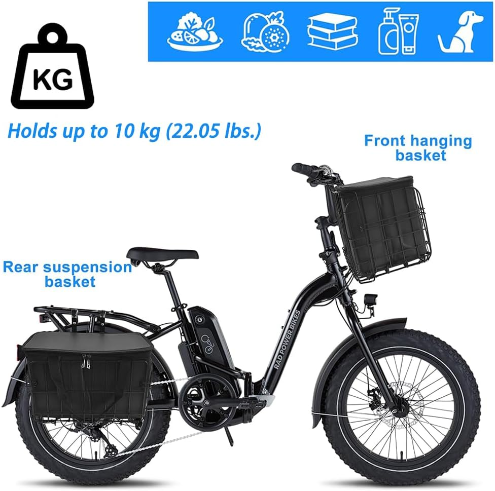 NYGHMY 1 Pcs Folding Bike Basket, Large Capacity Metal Basket with Removable Waterproof Liner Bag, Quick Release Design, Suitable for Adult Bikes, Ideal for Carrying Pets, Fruits, and Groceries image number 6