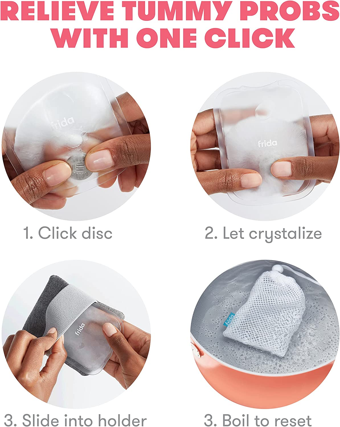 Frida Baby Gas + Colic Heating Pad for Natural Belly Relief by | Gentle Heat to Relax + Soothe Bellies | Instant Tummy Warmer | Soothe Colic Discomfort image number 3