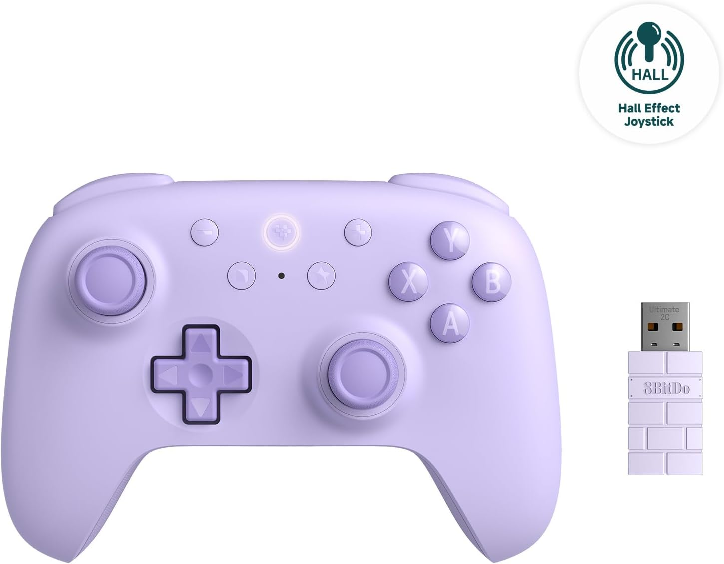 8Bitdo Ultimate 2C Wireless Controller for Windows PC and Android, with 1000Hz Polling Rate, Hall Effect Sensing Joysticks and Hall Triggers, and Remappable L4/R4 Bumpers (Purple) image number 5