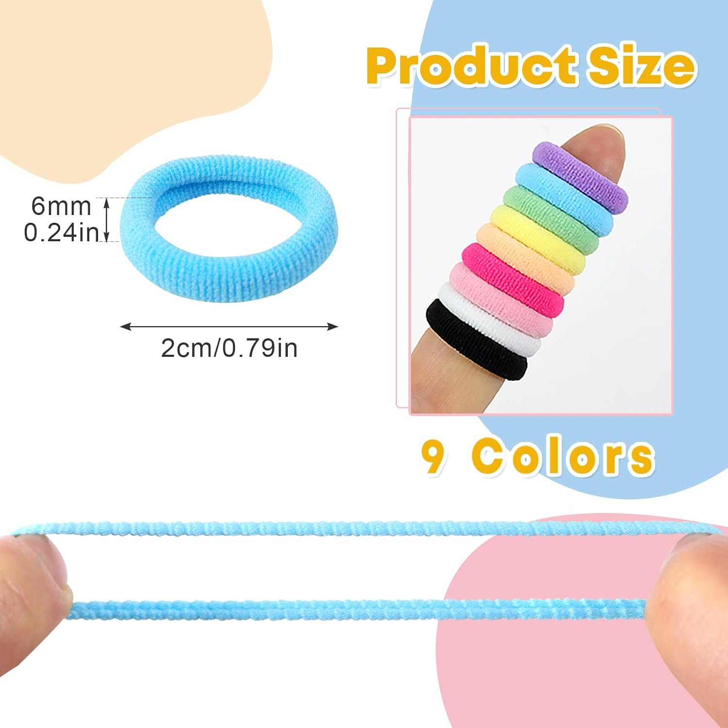 Hanyousheng Pack of 200 Women'S Hair Bobbles, Hair Bands, Hair Bands, Hair Bands, Small Hair Bobbles for Girls, Men, Women, Multicoloured image number 6
