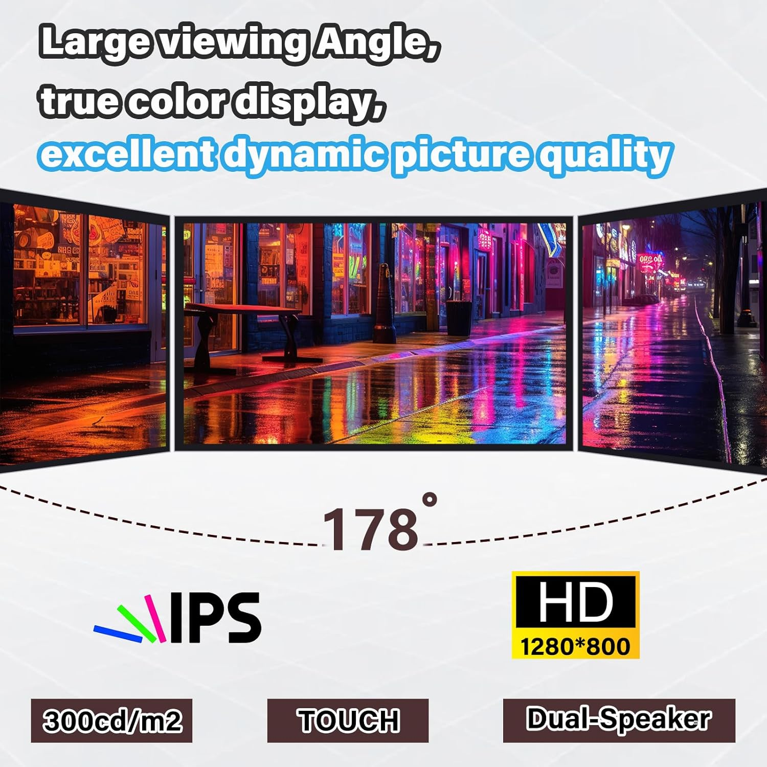 Geeekpi 10.1 Inch Capacitive Touchscreen HDMI Monitor for Raspberry Pi - IPS 1280X800 LCD Display with Dual-Speaker and Mount Hole for Pi 5/4B/3B+/3B/B+ Board image number 1