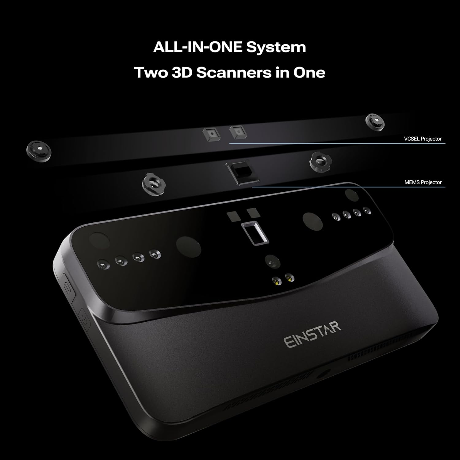 Shining 3D Einstar Vega Wireless 3D Scanner All-In-One Handheld 3D Scanner Two Scanning Technology Support Small to Large Objects, Stable Outdoor Scanning, 8-Core 2.4Ghz CPU, 512G SSD and 32G RAM