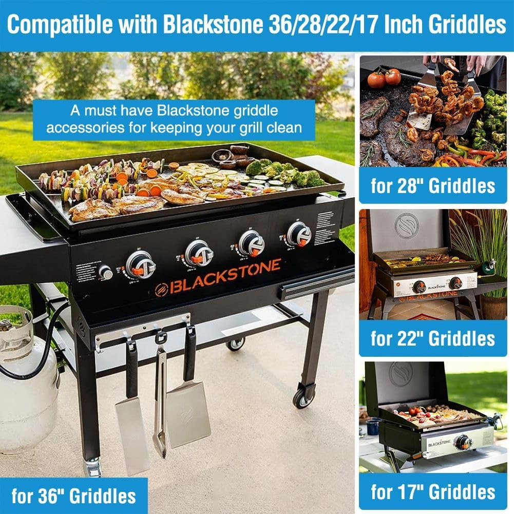 2 Pack Blackstone Silicone Grease Cup Liners for 36 28 22 17 Inch Griddle, Reusable Grease Catcher Liner Grill Grease Tray Blackstone Accessories, Replacement of Aluminum Foil Drip Pans, Blue - Blue image number 2