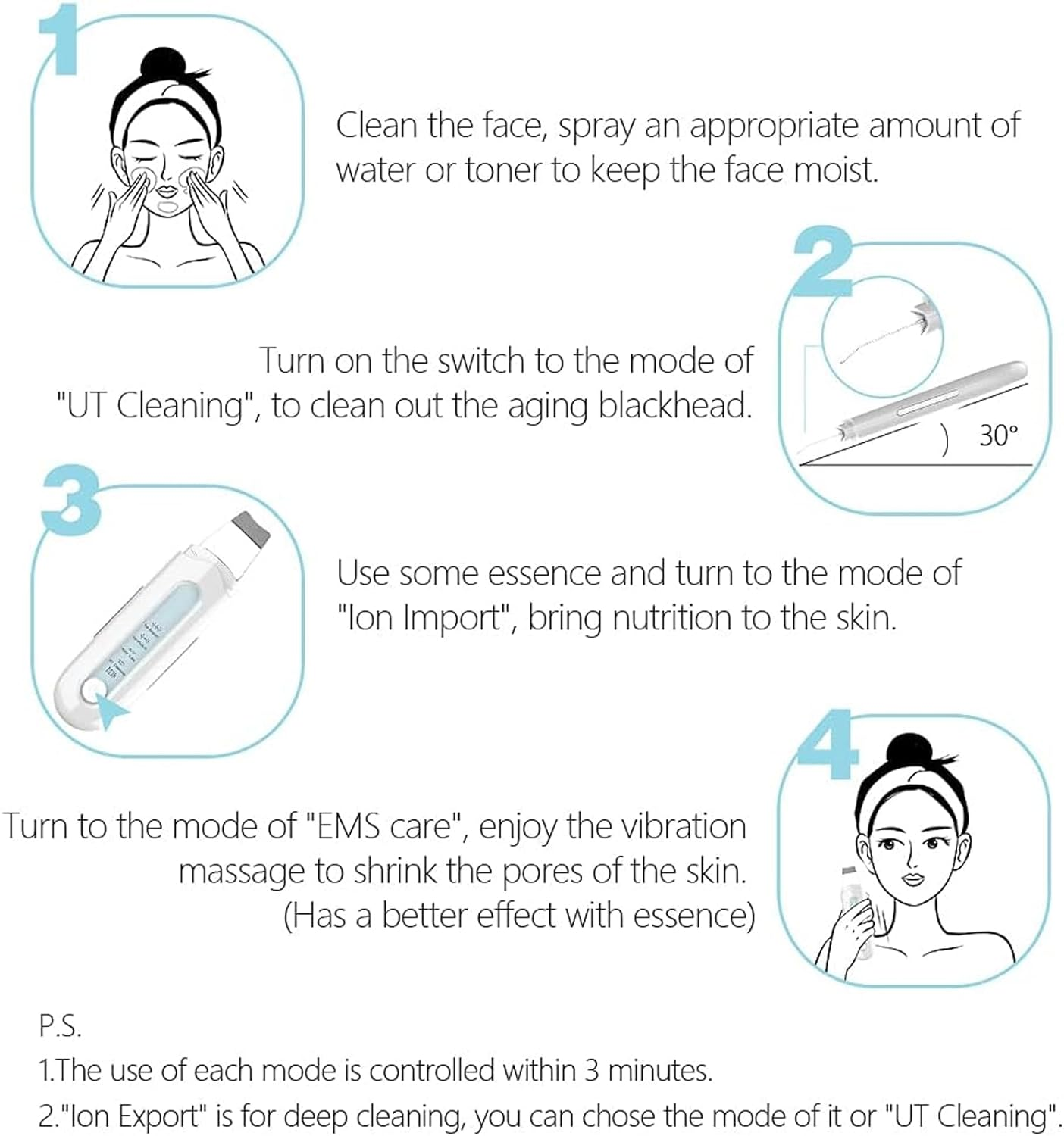 Annuoyi Blackhead Remover Pore Vacuum,Blackhead Remover Pore Cleaner with 4 Modes、 Facial Lifting Tool with USB Charger、 Multi-Function Comedones Extractor for Facial Deep Cleansing-Gold