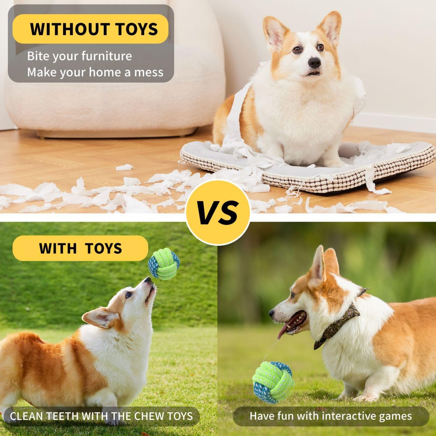 Restrogan 22 PACK Puppy Toys Set, Small Dog Toys Puppy Teething Toys with Dog Toy Box, Puppy Chew Toys, Dog Rope Toys Set with Cute Squeaky Dog Toys for Small and Medium Dogs Playing and Training image number 6