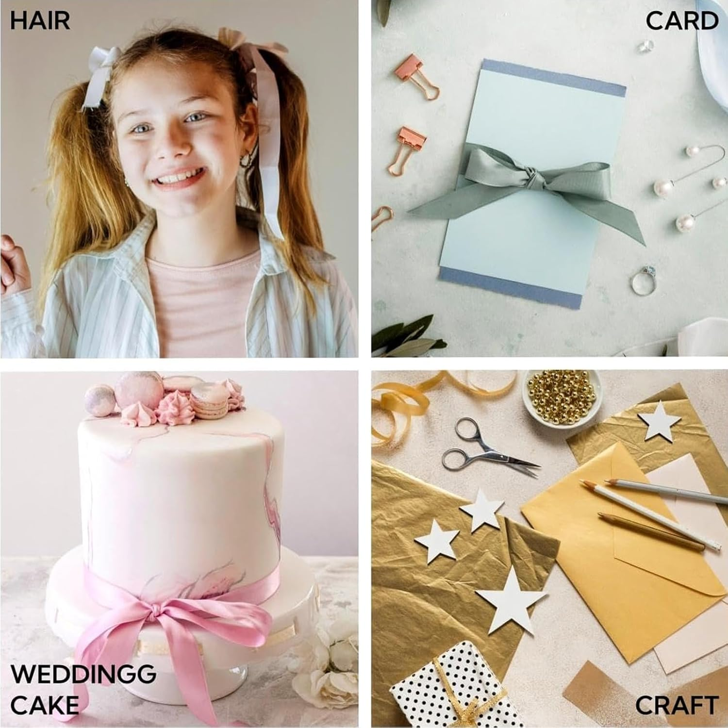 Tehttz 6 Rolls 25 Yard Pink Satin Ribbon, 1Cm Wide Craft Fabric Ribbon for Gift Wrapping, Wedding Ribbons for Flower Bouquet Craft Wedding Party Decoration (Total 150 Yard) image number 1