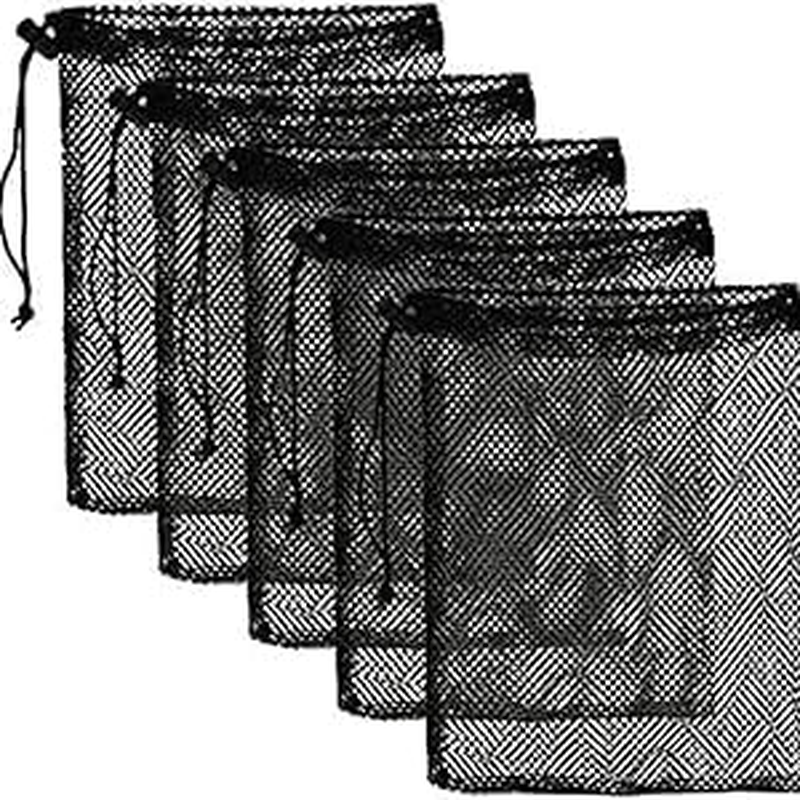8PCS Mesh Bags Drawstring Bag Set - Nylon Mesh Drawstring Bags with Cord Lock Closure - Delicates Laundry Bag for Washing Machine - Small Gym Bag for Basketball, Volleyball, Football, Golf Stuff Balls image number 3