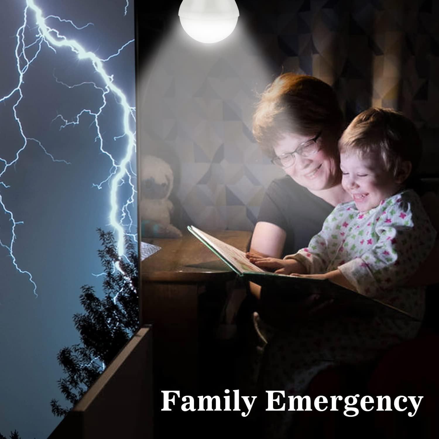 Solar Light Bulbs for Indoor Home and Chicken Coop, Outdoor Waterproof Camping Lamps for Tent, Rechargeable LED Solar Lights for Shed Night, Emergency Power Outage and Outside image number 4