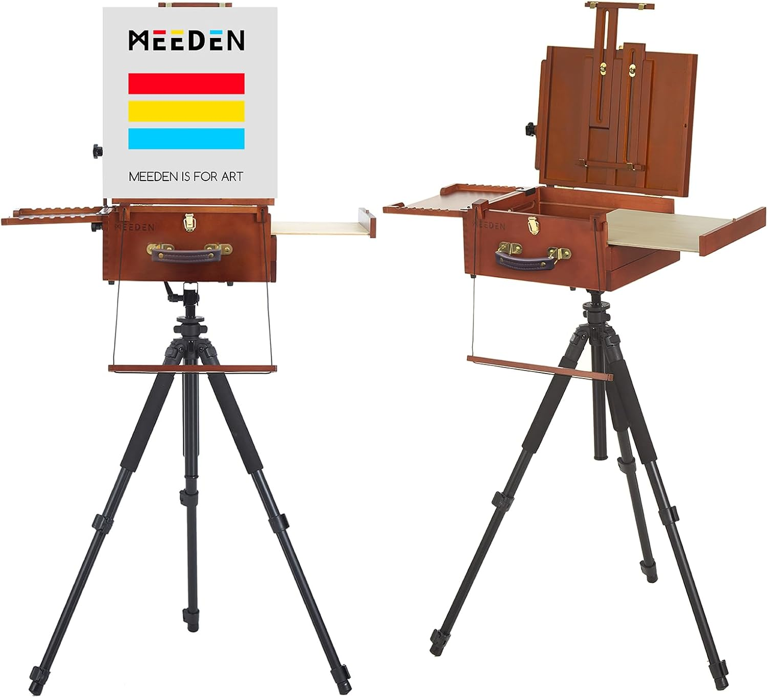 MEEDEN Plein Air Easel, Portable Tabletop Easel for Painting, Aluminum Travel Tripod with Nylon Carry Bag, Tripod Easel Stand for Displaying Outdoor