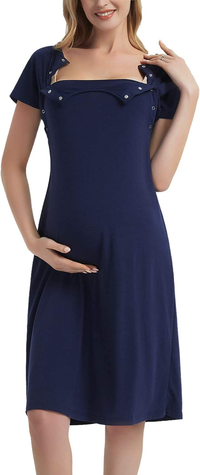 GINKANA Maternity Labor Delivery Hospital Gown Breastfeeding Nursing Nightgown Nursing Nightdress