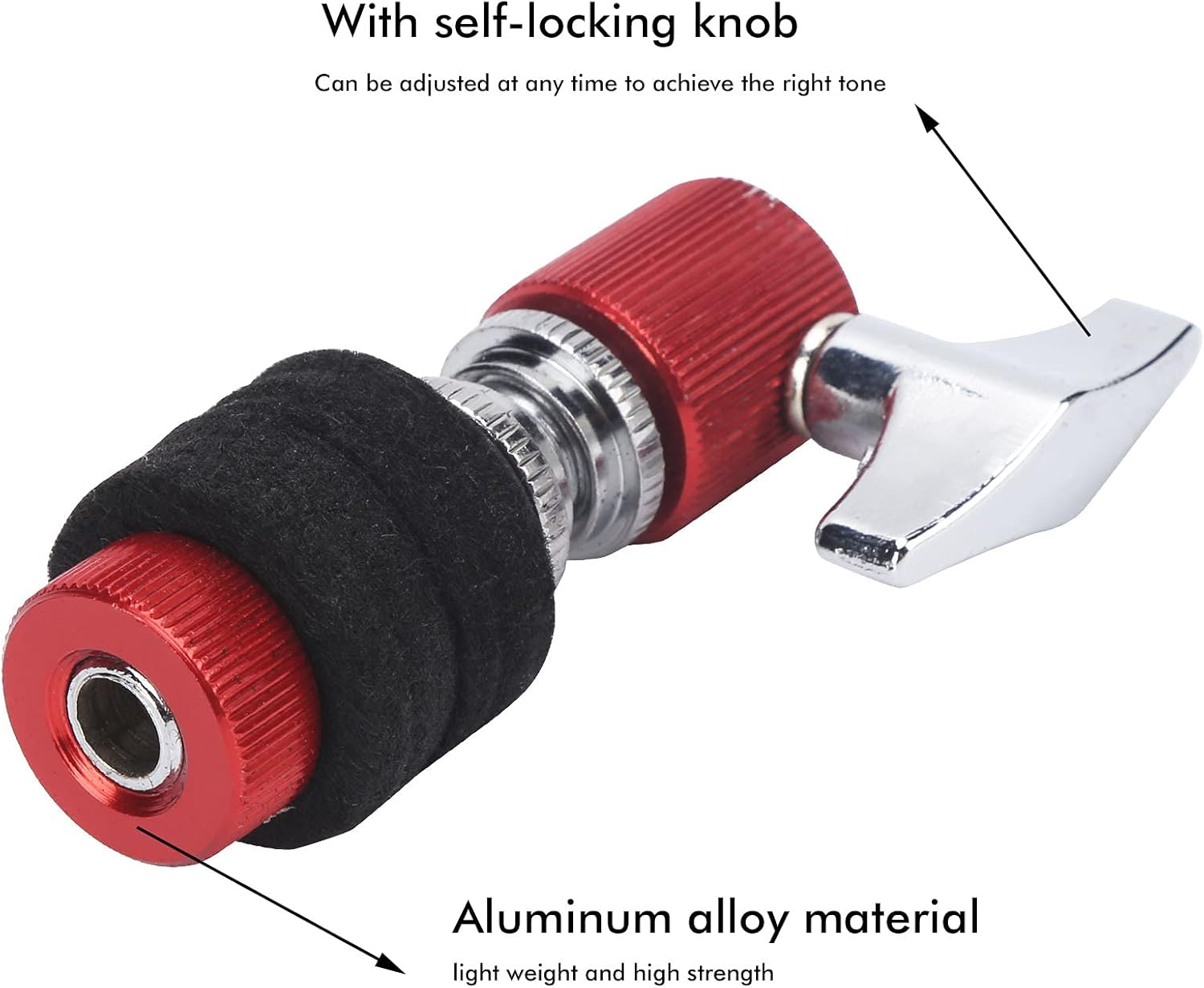 Hi-Hat Clutch, Aluminum Alloy Hi Hat Clutch Drum Clutch Standard Jazz Drum Percussion Instrument Parts & Accessories for General Purpose Professional (Red)