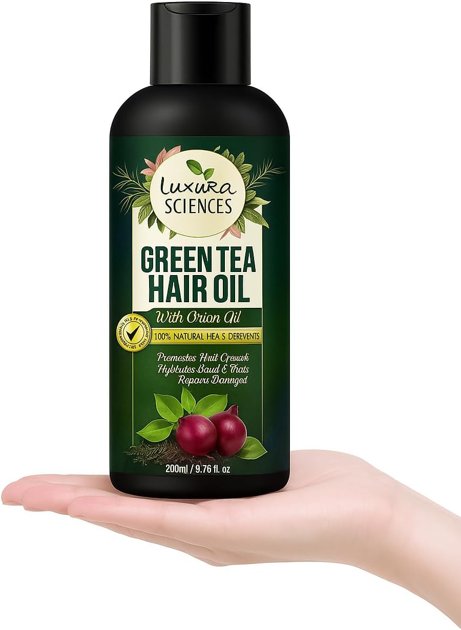 Luxura Sciences Green Tea Hair Oil with Onion Oil 200Ml for Hair Improvement. image number 2