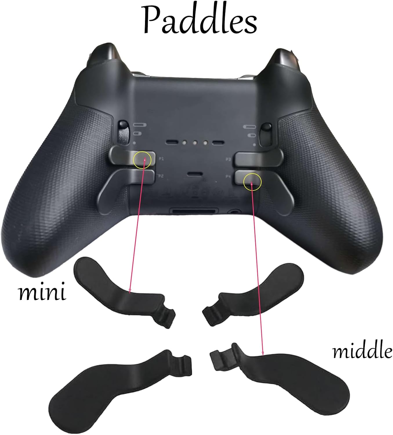 6 in 1 Metal D-Pads and Paddles Accessory Kits for Xbox Elite Series 2 Controller,Elite Series 2 Core Accessory Replacement Parts(Black) image number 1