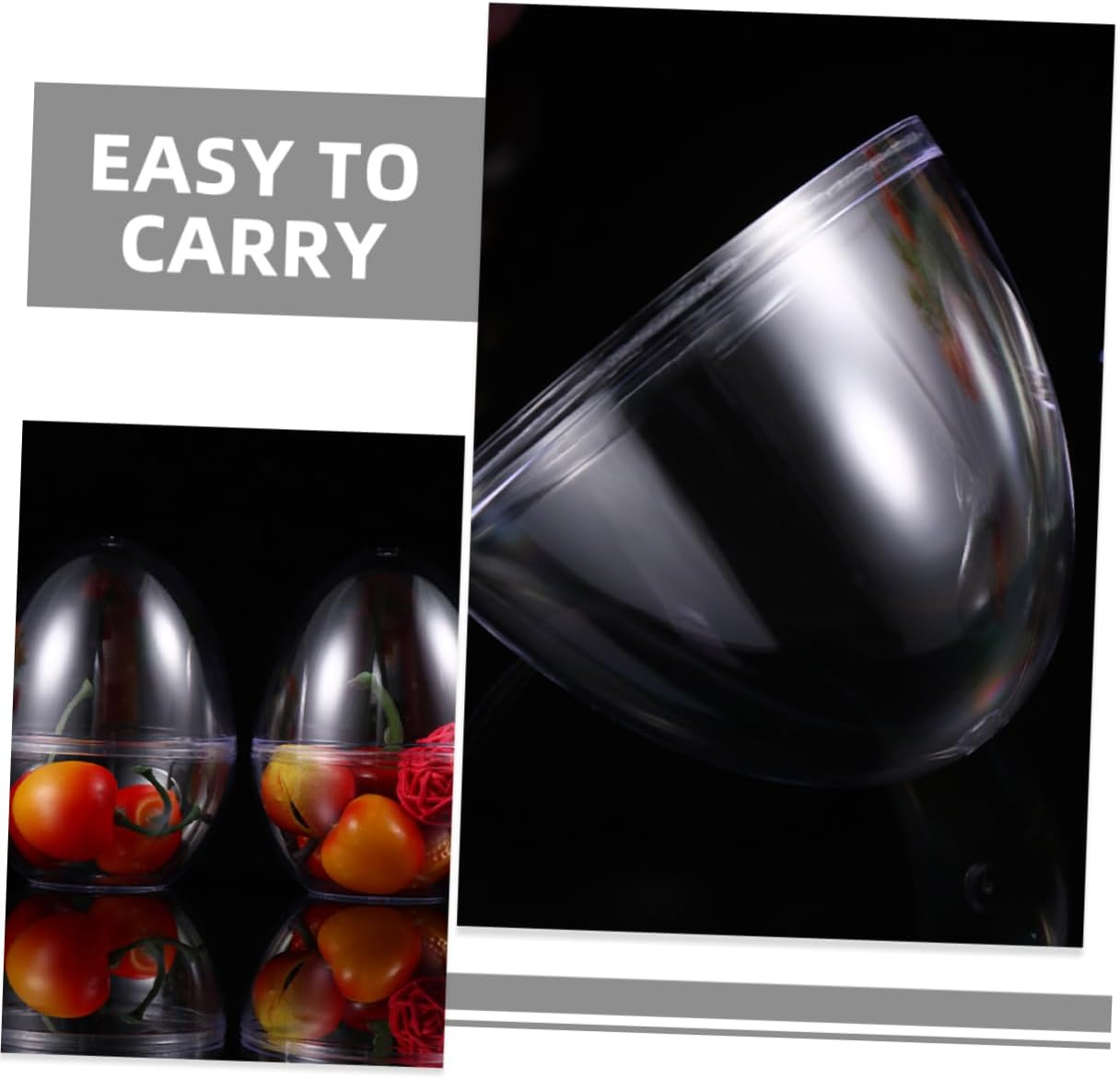 Alipis 12Pcs Easter Party Favors Eggs Fillable Stuffed Eggs for Extra Large Eggs Fillable Ornaments Clear Flat Bottom Egg Christmas Eggs White Egg Clear Candy Transparent image number 6