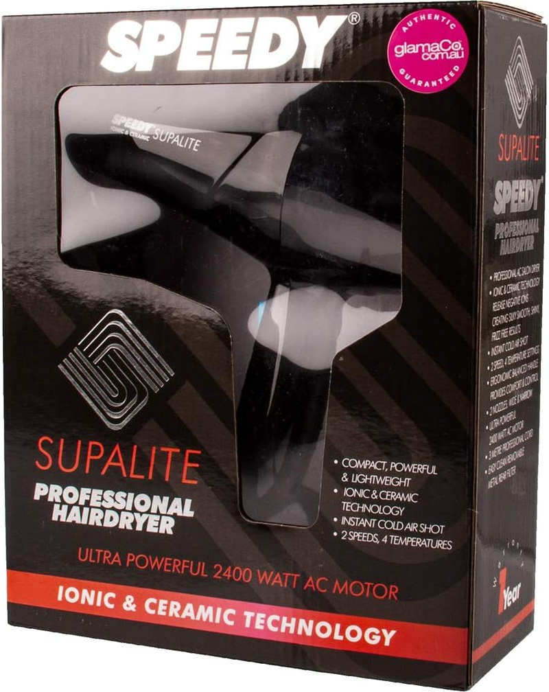 Speedy Supalite Professional Hair Dryer, Black